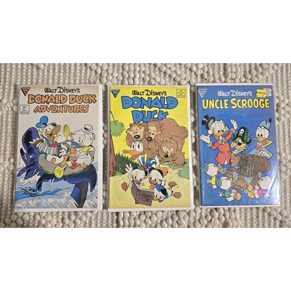 Vintage Donald Duck 3 Comics Gladstone Mint Condition Rare Collectible 1987